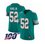 Youth Miami Dolphins #52 Raekwon McMillan Aqua Green Alternate Vapor Untouchable Limited Player 100th Season Football Jersey