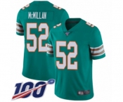 Youth Miami Dolphins #52 Raekwon McMillan Aqua Green Alternate Vapor Untouchable Limited Player 100th Season Football Jersey