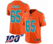Youth Miami Dolphins #65 Danny Isidora Limited Orange Inverted Legend 100th Season Football Jersey