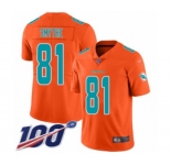Youth Miami Dolphins #81 Durham Smythe Limited Orange Inverted Legend 100th Season Football Jersey
