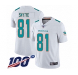 Youth Miami Dolphins #81 Durham Smythe White Vapor Untouchable Limited Player 100th Season Football Jersey