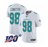 Youth Miami Dolphins #98 Jonathan Ledbetter White Vapor Untouchable Limited Player 100th Season Football Jersey