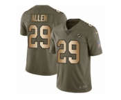 Youth Nike Miami Dolphins #29 Nate Allen Limited Olive Gold 2017 Salute to Service NFL Jersey