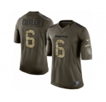 Youth Nike Miami Dolphins #6 Jay Cutler Limited Green Salute to Service NFL Jersey