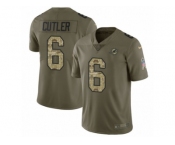 Youth Nike Miami Dolphins #6 Jay Cutler Limited Olive Camo 2017 Salute to Service NFL Jersey