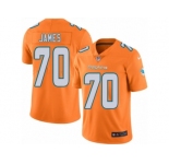 Youth Nike Miami Dolphins #70 Ja'Wuan James Limited Orange Rush NFL Jersey