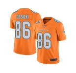 Youth Nike Miami Dolphins #86 Mike Gesicki Orange Stitched NFL Limited Rush Jersey