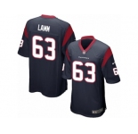 Men Nike Houston Texans #63 Kendall Lamm Game Navy Blue Team Color NFL Jerseys