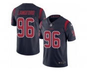 Men Nike Houston Texans #96 Kendall Langford Elite Navy Blue Rush Vapor Untouchable NFL Jersey