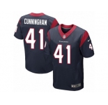 Men's Nike Houston Texans #41 Zach Cunningham Elite Navy Blue Team Color NFL Jersey