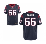 Men's Nike Houston Texans #66 Nick Martin Elite Navy Blue Team Color NFL Jersey