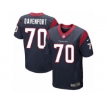Men's Nike Houston Texans #70 Julien Davenport Elite Navy Blue Team Color NFL Jersey