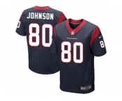 Men's Nike Houston Texans #80 Andre Johnson Elite Navy Blue Team Color NFL Jersey