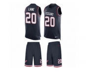 Men Nike Houston Texans #20 Jeremy Lane Limited Navy Blue Tank Top Suit NFL Jersey