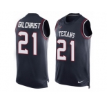 Men Nike Houston Texans #21 Marcus Gilchrist Limited Navy Blue Player Name & Number Tank Top NFL Jersey