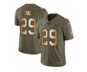 Men Nike Houston Texans #29 Andre Hal Limited Olive Gold 2017 Salute to Service NFL Jersey