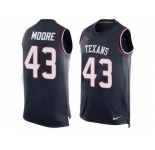 Men Nike Houston Texans #43 Corey Moore Limited Navy Blue Player Name & Number Tank Top NFL Jersey