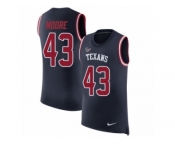 Men Nike Houston Texans #43 Corey Moore Navy Blue Rush Player Name & Number Tank Top NFL Jersey