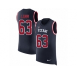 Men Nike Houston Texans #63 Kendall Lamm Navy Blue Rush Player Name & Number Tank Top NFL Jerse