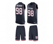 Men Nike Houston Texans #98 D.J. Reader Limited Navy Blue Tank Top Suit NFL Jersey