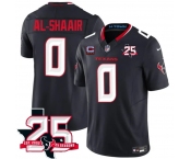 Men's Houston Texans #0 Azeez Al-Shaair Navy 2nd Alternate 2026 With 25th Anniversary Patch And 4-Star C Patch F.U.S.E. Vapor Limited Football Stitched Jer