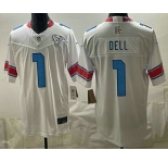Men's Houston Texans #1 Tank Dell White 2026 FUSE Rivalries Collection Limited Stitched Jersey