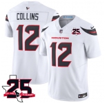 Men's Houston Texans #12 Nico Collins White 2026 F.U.S.E. With 25th Anniversary Patch Limited Football Stitched Jersey