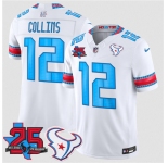 Men's Houston Texans #12 Nico Collins White 2026 F.U.S.E.Rivalries Collection With 25th Anniversary Patch Limited Football Stitched Jersey