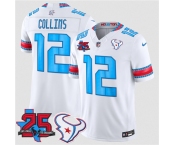 Men's Houston Texans #12 Nico Collins White 2026 F.U.S.E.Rivalries Collection With 25th Anniversary Patch Limited Football Stitched Jersey