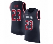 Men's Houston Texans #23 Carlos Hyde Navy Blue Rush Player Name & Number Tank Top Football Jersey