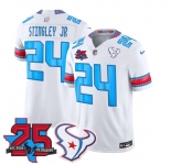Men's Houston Texans #24 Derek Stingley Jr. White 2026 F.U.S.E. Rivalries Collection With 25th Anniversary Patch Limited Football Stitched Jersey
