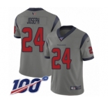 Men's Houston Texans #24 Johnathan Joseph Limited Gray Inverted Legend 100th Season Football Jersey