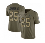 Men's Houston Texans #25 Duke Johnson Jr Limited Olive Camo 2017 Salute to Service Football Jersey