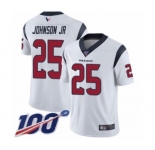 Men's Houston Texans #25 Duke Johnson Jr White Vapor Untouchable Limited Player 100th Season Football Jersey