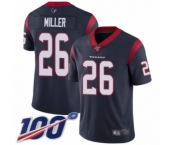 Men's Houston Texans #26 Lamar Miller Navy Blue Team Color Vapor Untouchable Limited Player 100th Season Football Jersey