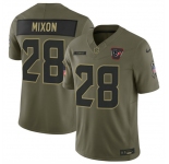 Men's Houston Texans #28 Joe Mixon Olive 2025 F.U.S.E. Salute to Service Limited Football Stitched Jersey