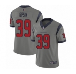 Men's Houston Texans #39 Tashaun Gipson Limited Gray Inverted Legend Football Jersey