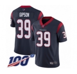 Men's Houston Texans #39 Tashaun Gipson Navy Blue Team Color Vapor Untouchable Limited Player 100th Season Football Jersey