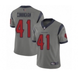 Men's Houston Texans #41 Zach Cunningham Limited Gray Inverted Legend Football Jersey