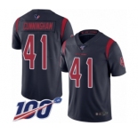 Men's Houston Texans #41 Zach Cunningham Limited Navy Blue Rush Vapor Untouchable 100th Season Football Jersey
