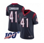 Men's Houston Texans #41 Zach Cunningham Navy Blue Team Color Vapor Untouchable Limited Player 100th Season Football Jersey