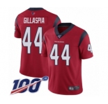Men's Houston Texans #44 Cullen Gillaspia Red Alternate Vapor Untouchable Limited Player 100th Season Football Jersey
