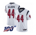 Men's Houston Texans #44 Cullen Gillaspia White Vapor Untouchable Limited Player 100th Season Football Jersey
