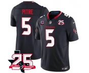 Men's Houston Texans #5 Jalen Pitre Navy 2nd Alternate 2026 With 25th Anniversary Patch And 2-Star C Patch F.U.S.E. Vapor Limited Football Stitched Jersey