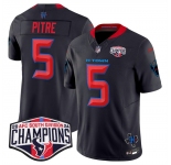 Men's Houston Texans #5 Jalen Pitre Navy 2nd Alternate F.U.S.E. 2024 AFC South Division Champions Vapor Limited Stitched Football Jersey