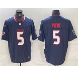Men's Houston Texans #5 Jalen Pitre Navy F.U.S.E. Vapor Limited Football Stitched Jersey