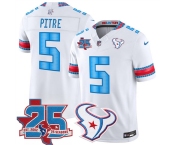 Men's Houston Texans #5 Jalen Pitre White 2026 25th Anniversary Patch F.U.S.E. Rivalries Collection Limited Football Stitched Jersey