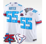 Men's Houston Texans #55 Danielle Hunter White 2026 F.U.S.E. Rivalries Collection With 25th Anniversary Patch Limited Football Stitched Jersey