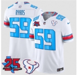 Men's Houston Texans #59 DeMeco Ryans White 2026 F.U.S.E. Rivalries Collection With 25th Anniversary Patch Limited Football Stitched Jersey
