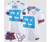 Men's Houston Texans #59 DeMeco Ryans White 2026 F.U.S.E. Rivalries Collection With 25th Anniversary Patch Limited Football Stitched Jersey